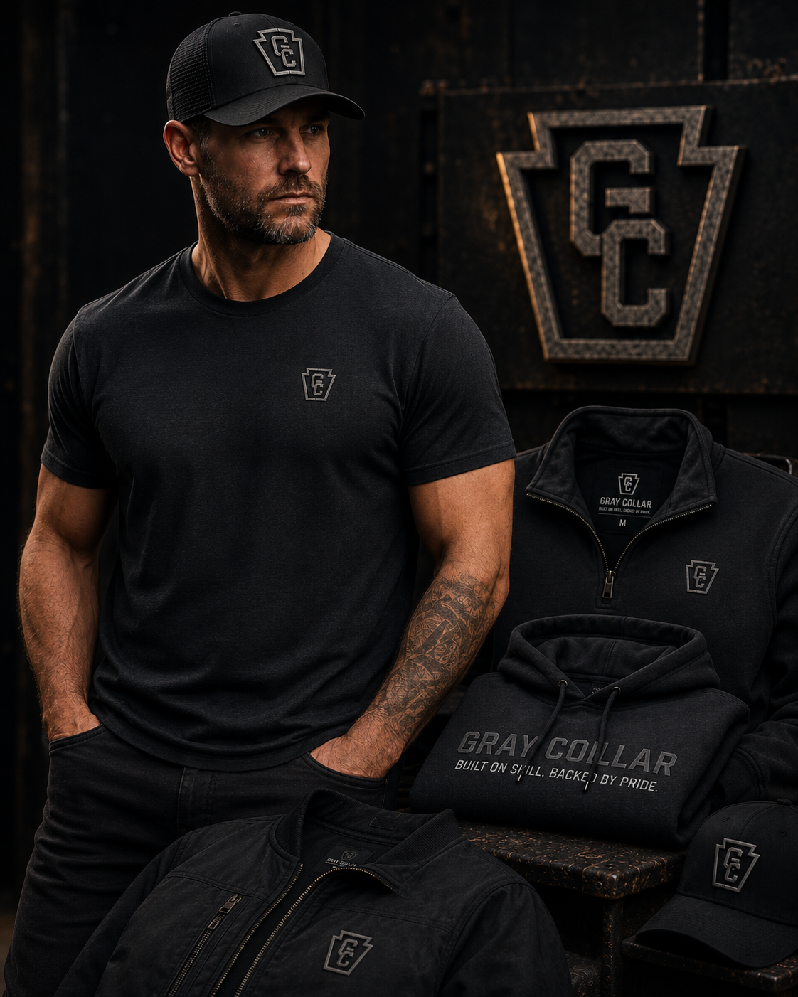 Men's Gray Collar apparel category